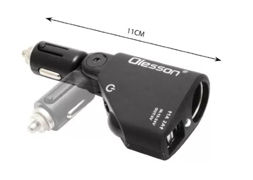Kettes USB elosztó szivargyújtó aljzattal - állítható 12/24V
