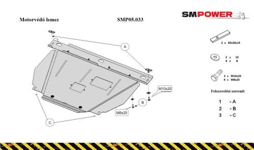 Citroen C5, 2001 - 2004 - Motorvédő lemez - SMP05.033K