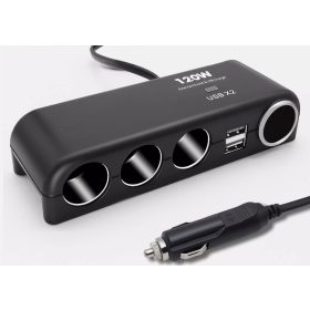   Szivargyújtó elosztó 3-as + 2 USB aljzat + Öngyújtó aljzat 12/24V - MAX 120W