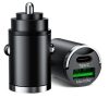 2 portos MAX 100W-os autós gyorstöltő adapter - 12/24V - USB-A + USB-C (PD/QC)