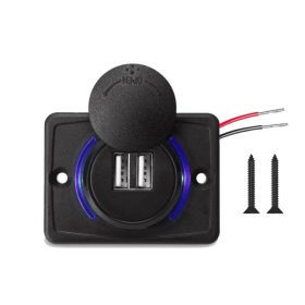 Kettős USB töltőaljzat 3.1A, vízálló, 12-24V