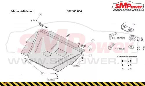 Citroen C5, 2004 - 2008 - Motorvédő lemez - SMP05.034K