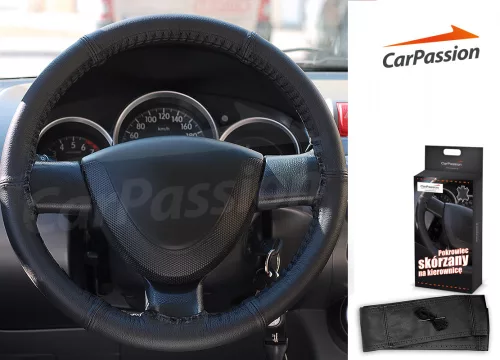 CarPassion 10053 Valódi bőr kormányvédő, amely varrással rögzíthető XL méret