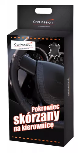 CarPassion 10053 Valódi bőr kormányvédő, amely varrással rögzíthető XL méret