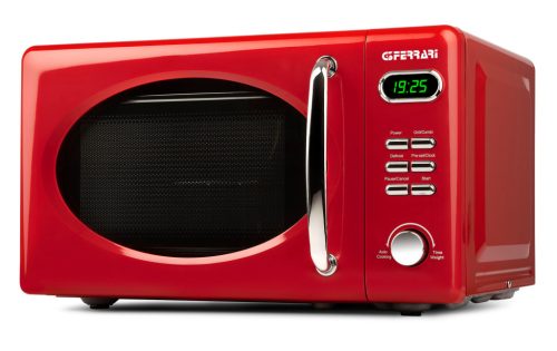 G3 Ferrari G10155 SAPORMIO VINTAGE Mikrohullámú sütő, 20 liter, 1.150W teljesítménnyel, piros színben