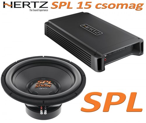 Hertz SPL 15 csomag  HCP 1DK erősítő + SS 15 D2 SPL mélynyomó, 38cm, 2.400W - Autóhifi