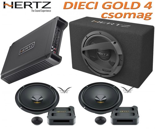 Hertz Dieci Gold 4 csomag  HCP 4 erősítő + DPK 165.3 hangszórószett + DBX 30.3 mélynyomóláda - Autóhifi