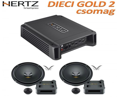 Hertz Dieci Gold 2 csomag HCP 2 erősítő + DPK 165.3 special Gold edition hangszórószett - Autóhifi