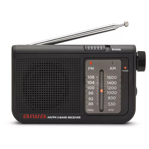 Aiwa RS-55BK Klasszikus kisrádió textil tartóval és fém házas fülhallgatóval