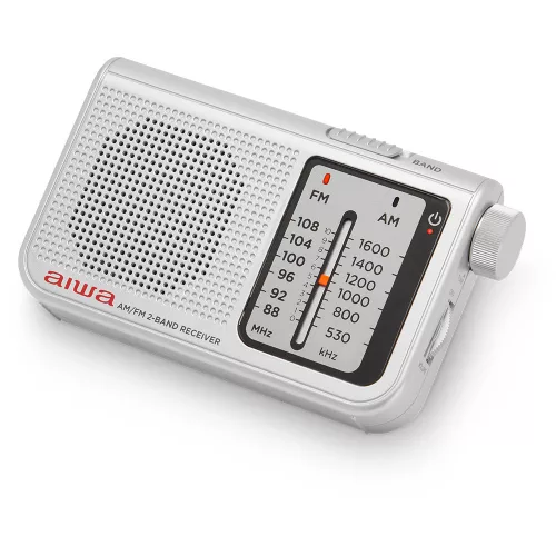 Aiwa RS-55SL Klasszikus kisrádió textil tartóval és fém házas fülhallgatóval