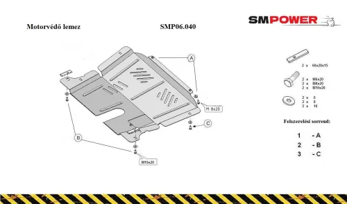 Dacia Sandero 2005 - 2012 - Motorvédő lemez - SMP06.040K