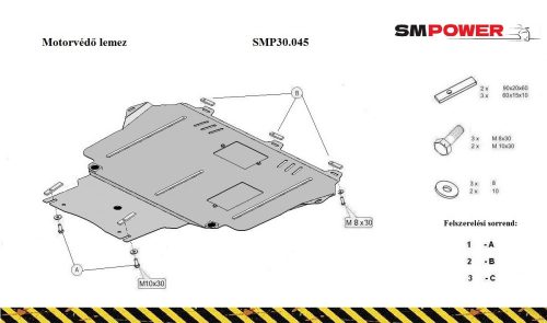 Ford C-Max, 2010 - 2019 - Motorvédő lemez - SMP30.045K