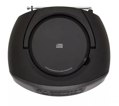Aiwa BBTU-400BK Hordozható CD rádió, Bluetooth, USB bemenettel, órával és ébresztőórával