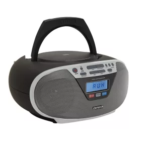   Aiwa BBTU-400SL Hordozható CD rádió, Bluetooth, USB bemenettel, órával és ébresztőórával