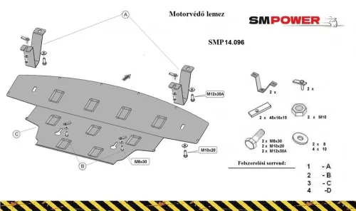 Mercedes Sprinter hátsó kerékhajtás 2018- Motorvédő lemez - SMP14.096