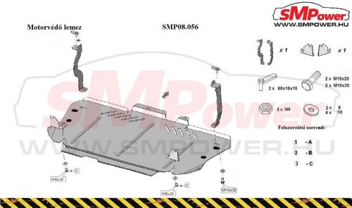 Ford Kuga 2013 - 2019 - Motorvédő lemez - SMP08.056