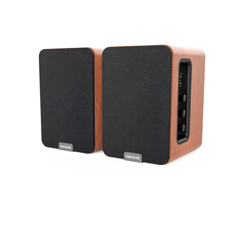 Aiwa ASP-A200BR Prémium aktív hangfal a zene szerelmeseinek és házimozi rajongóknak, barna