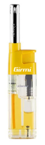 Girmi  AG20 újratölthető gázgyújtó, biztonságos, ergonomikus, ISO minősítés, gyertyákhoz, grillezéshez és főzéshez. Sárga