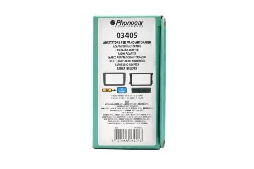 Phonocar 03405 Autórádiókeret 2 vagy 1 DIN méretű autórádióhoz egyes Seat, VW és Skoda modellekhez