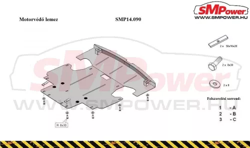 Mercedes C-Classe, W203, 2.0, 2000- Motorvédő lemez - SMP14.090