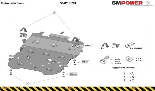 Opel Grandland X 2017- Motorvédő lemez - SMP18.201