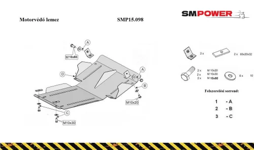 Mitsubishi L200, 1996-2007 -- SMP15.098K - Motorvédő lemez