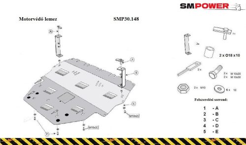 Skoda Spaceback diesel, 2012- Motorvédő lemez - SMP30.148