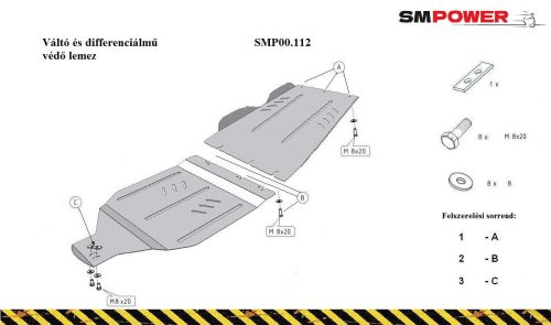 Nissan Pathfinder D4, 4WD 2005-2010 - Váltó + Differenciálmű védő lemez - SMP00.112