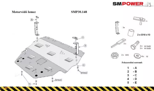 Volkswagen Polo New, 6R, 2009 - 2018 - Motorvédő lemez - SMP30.148