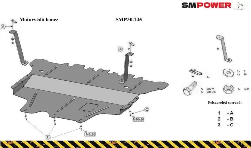 Volkswagen Touran, 2015- Motorvédő lemez - SMP30.145