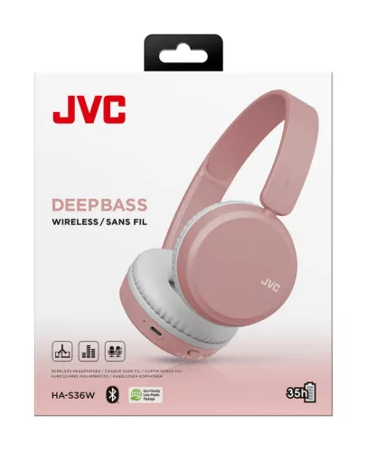 JVC HA-S36W-P-U Bluetooth fejhallgató pink színben