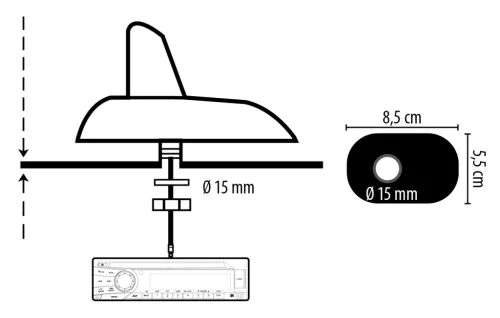Phonocar 08006 AM/FM erősítővel ellátott, cápauszony kialakítású tetőantenna - Stílus és minőség!