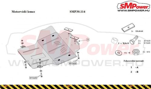 Opel Vectra A, 1988-1995 - Motorvédő lemez - SMP30.114