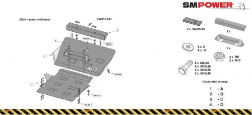 Toyota Land Cruiser J95, J90 1995-2002 - Hűtő és motorvédő lemez - SMP26.183