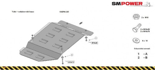 Toyota Land Cruiser J95, J90 1995-2002 - Váltó és reduktorvédő lemez - SMP00.183