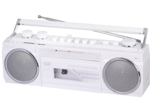 Trevi RR501 Hordozható kazettás rádió és MP3/USB lejátszó, Bluetooth funkcióval - fehér