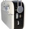 Trevi RA 7F50 BT Hordozható vintage napelemes rádió, Bluetooth-tal, USB és SD kártya bemenettel krémfehér színben