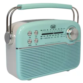   Trevi RA 7F50 BT Hordozható vintage napelemes rádió, Bluetooth-tal, USB és SD kártya bemenettel Tiffany zöld színben