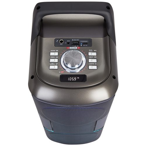 Aiwa KBTUS-100 nagyteljesítményű, 180W hordozható party hangszóró, erőteljes hangzással és látványos RGB világítással