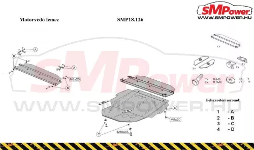 Peugeot 307, 2000-2012 Motorvédő lemez - SMP18.126