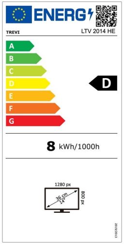Trevi LTV 2014 HE – 14.1” hordozható televízió DVB-T2, HDMI, USB, SD és 12V szivargyújtó csatlakozással