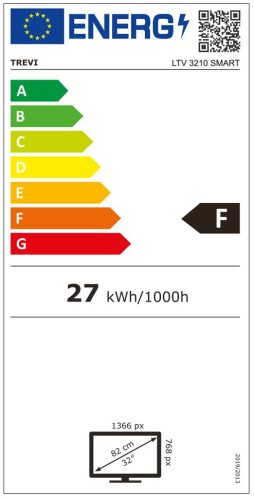Trevi LTV 3210 SMART 32” Frameless Android TV, HD kijelző, DVB-T2/DVB-S2 tuner, 2×HDMI/2×USB csatlakozás és Wi-Fi