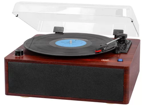 Trevi TT 1030 BT Retro stílusú prémium lemezjátszó, elegáns fa házban, hangszórókkal, Bluetooth ki és bemenettel