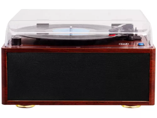 Trevi TT 1030 BT Retro stílusú prémium lemezjátszó, elegáns fa házban, hangszórókkal, Bluetooth ki és bemenettel