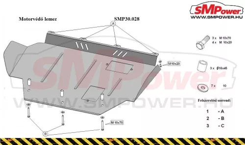 Peugeot Boxer, 1996-2006 - Motorvédő lemez - SMP30.028