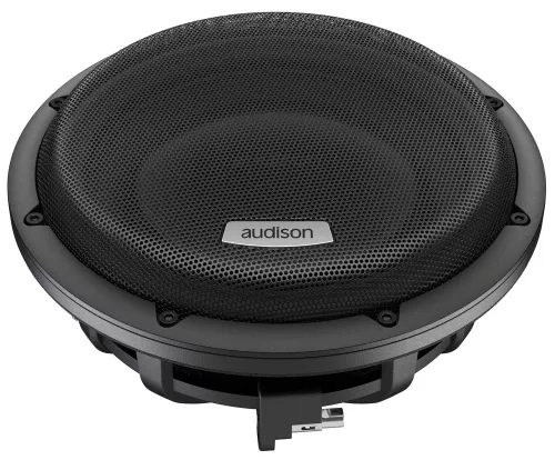 Audison AV 10 D4 II Professzionális slim mélynyomó 250 mm, 550 W RMS, kompakt zárt dobozhoz, védőráccsal