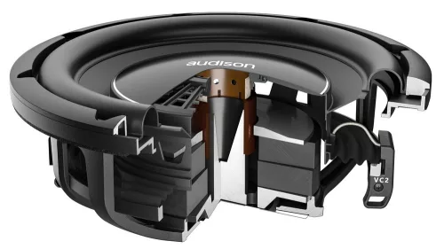 Audison AV 10 D4 II Professzionális slim mélynyomó 250 mm, 550 W RMS, kompakt zárt dobozhoz, védőráccsal
