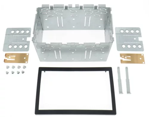 Dietz BOA-24430-02 univerzális fém beépítőkeret 2 DIN autós multimédiákhoz (182x112 mm) – kiegészítőkkel