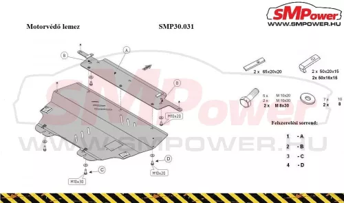 Peugeot Partner, 2008- Motorvédő lemez - SMP30.031