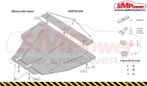 Peugeot Partner, 1996- 2008 - Motorvédő lemez - SMP30.030